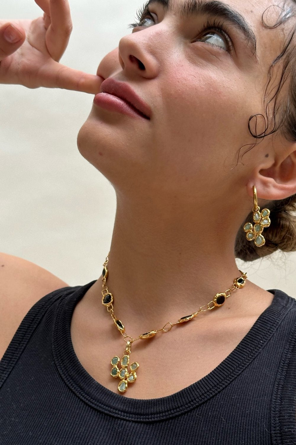 Jade Cactus Charm in Gold Jewellery Tea & Tequila