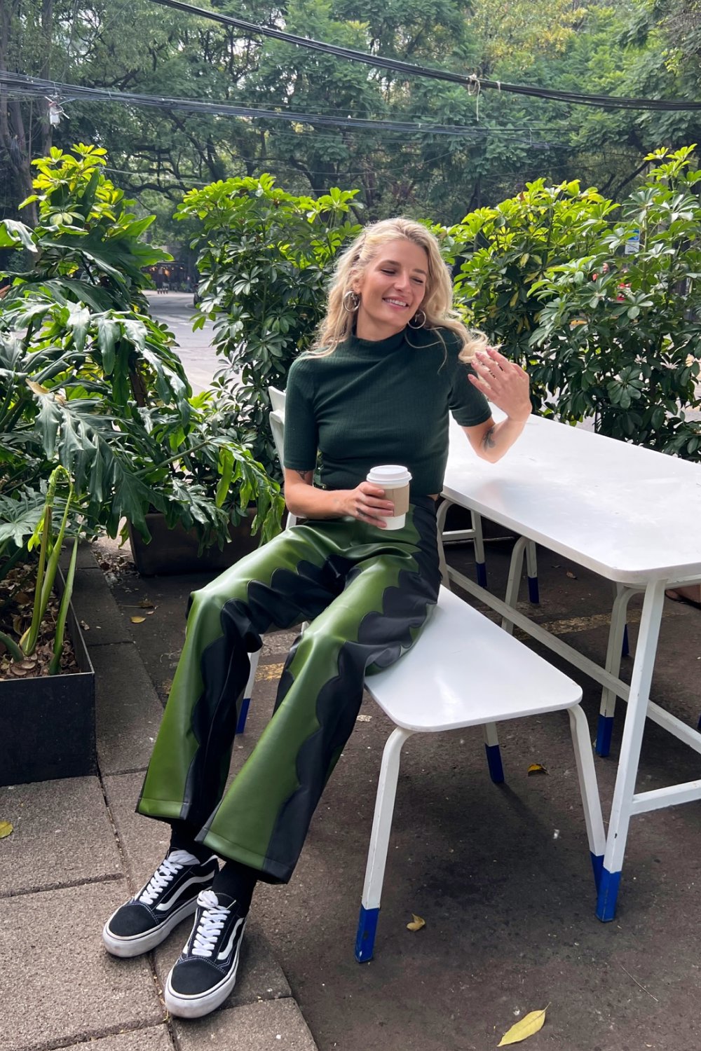 Khaki Scallop Trousers In Cactus Trousers Tea & Tequila