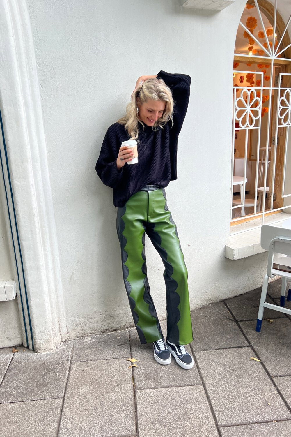 Khaki Scallop Trousers In Cactus Trousers Tea & Tequila