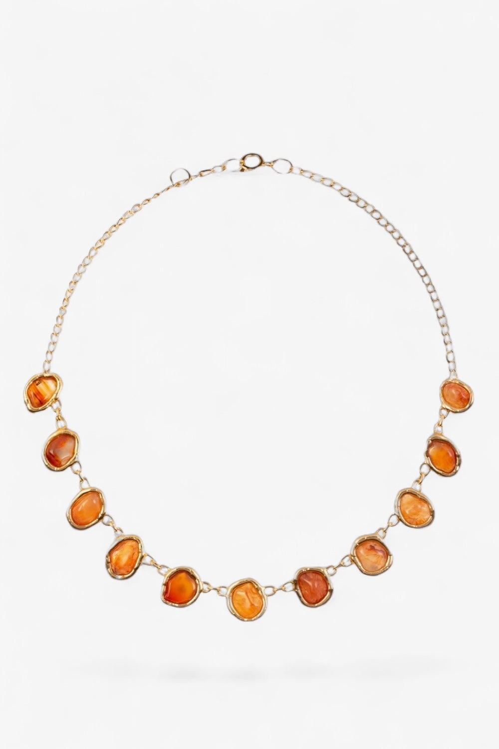 Large Gemstone Necklace in Gold