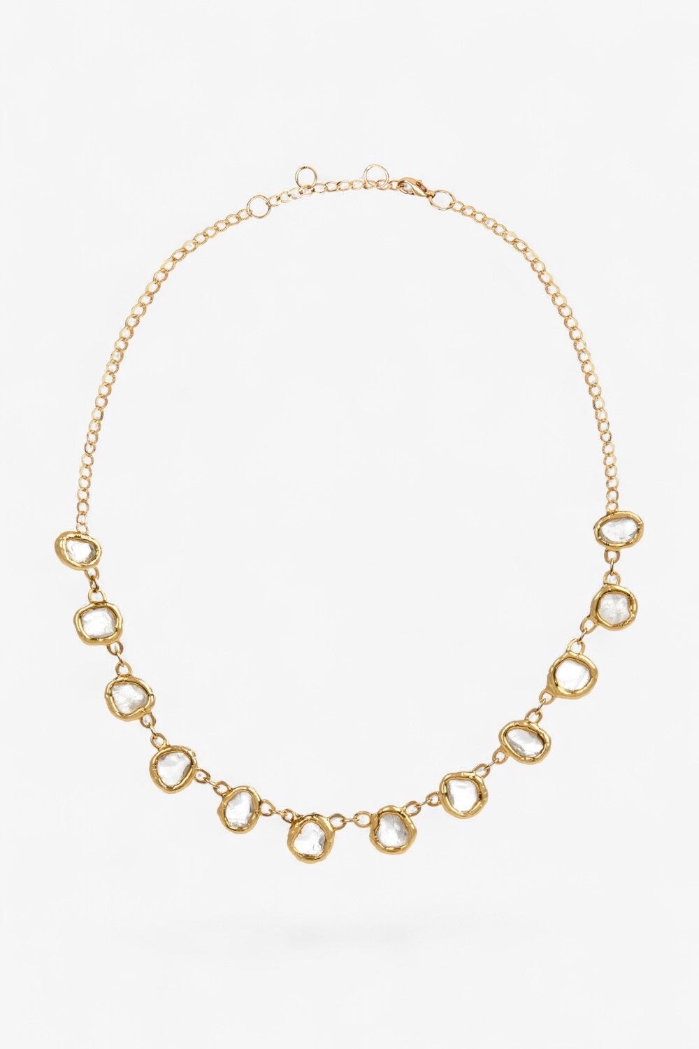 Large Gemstone Necklace in Gold