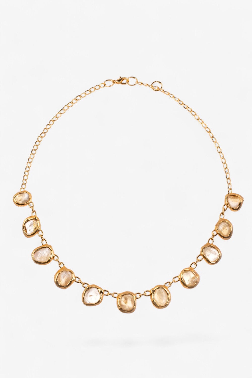 Large Gemstone Necklace in Gold