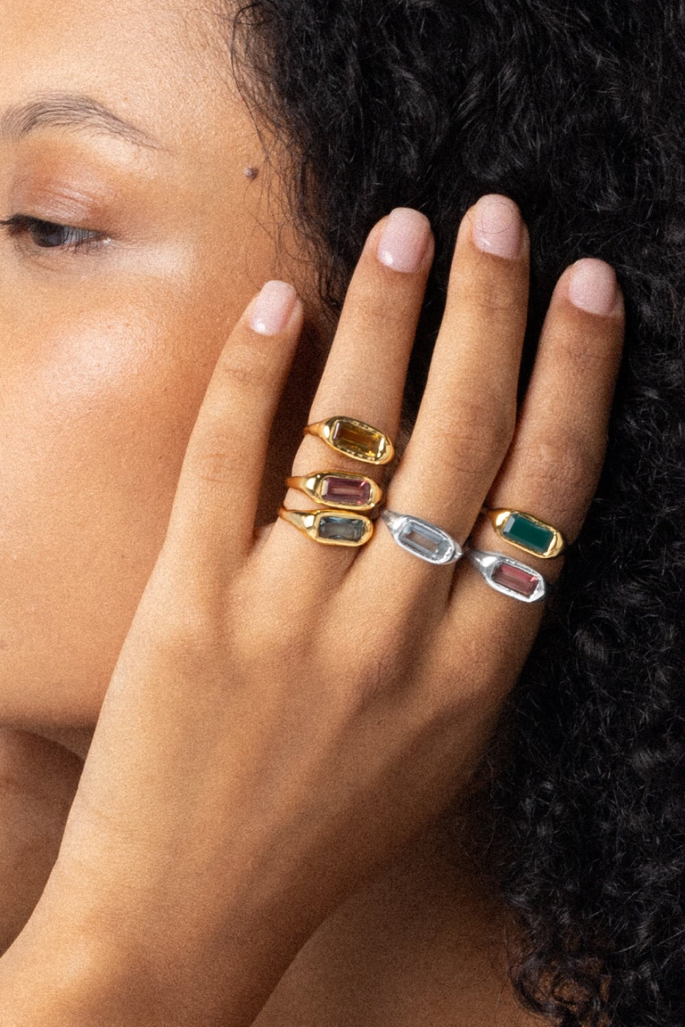 Lava Bar Ring Pink Topaz