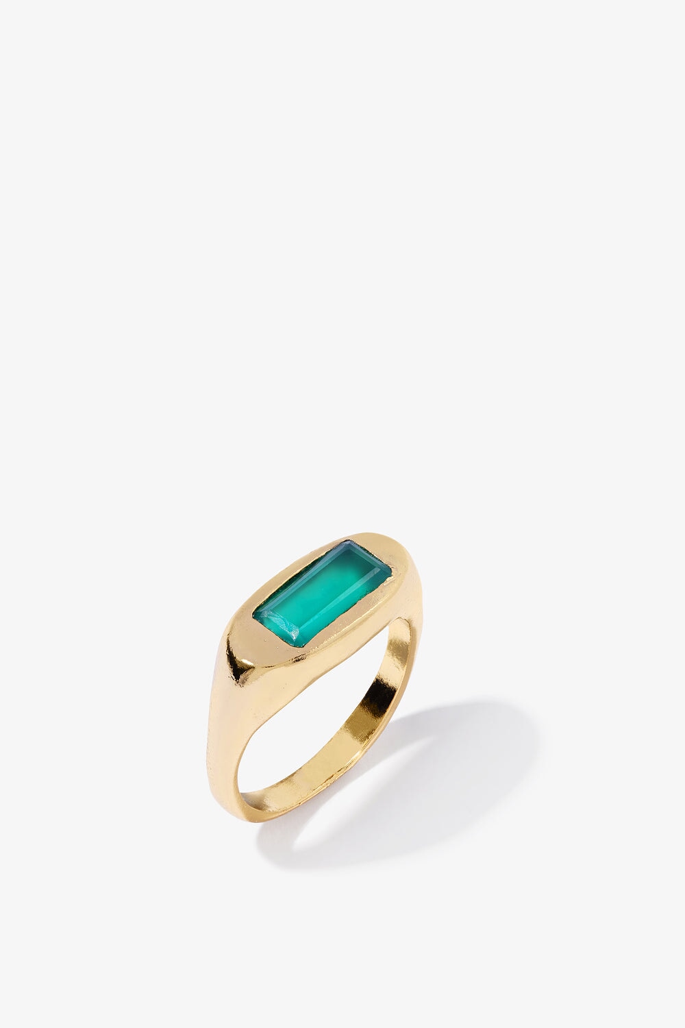 Lava Bar Ring Green Agate