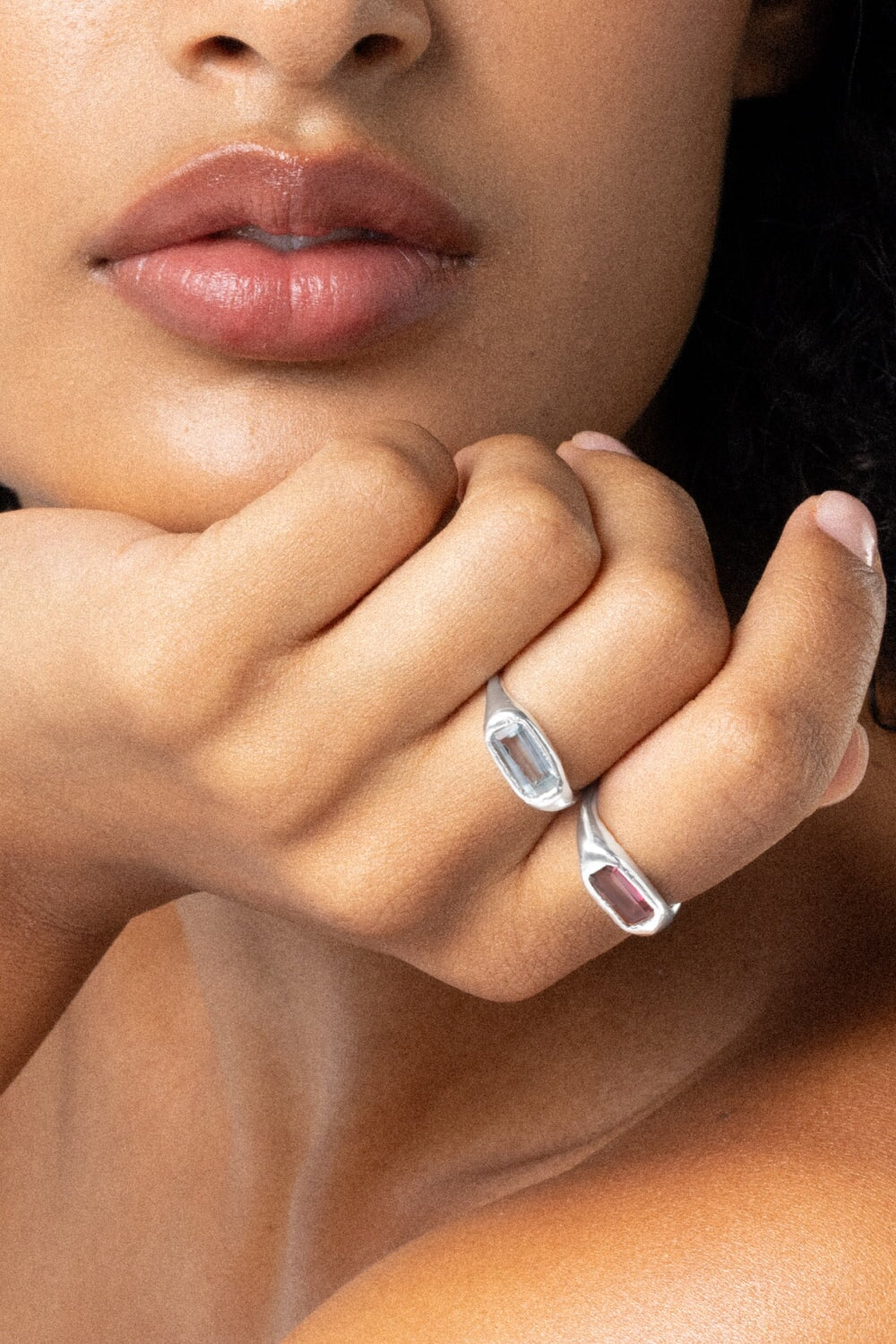 Lava Bar Ring Pink Topaz