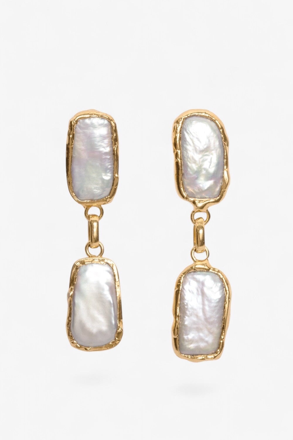 Mermaid Pearl Earrings in Gold