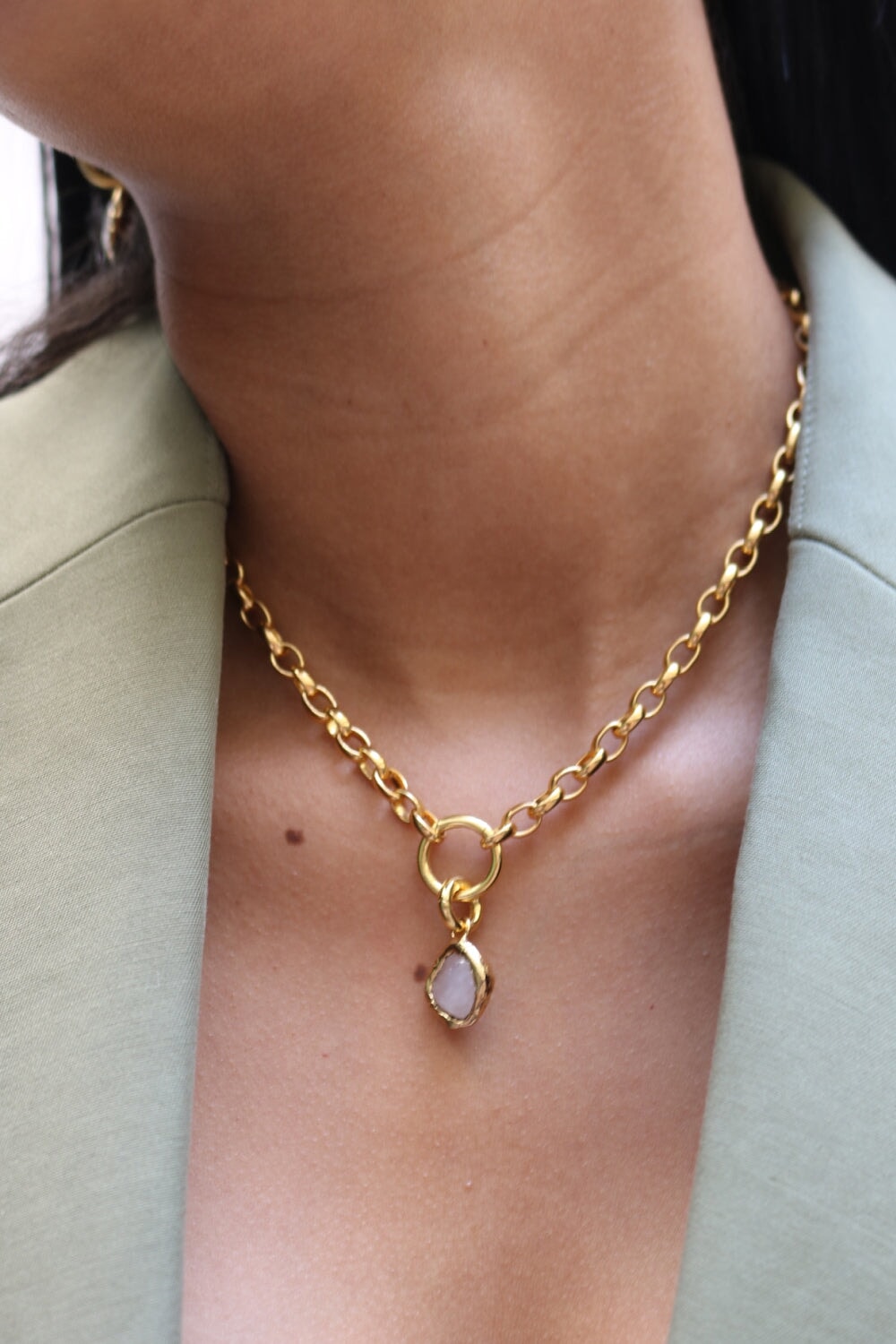 Milky Quartz Charm
