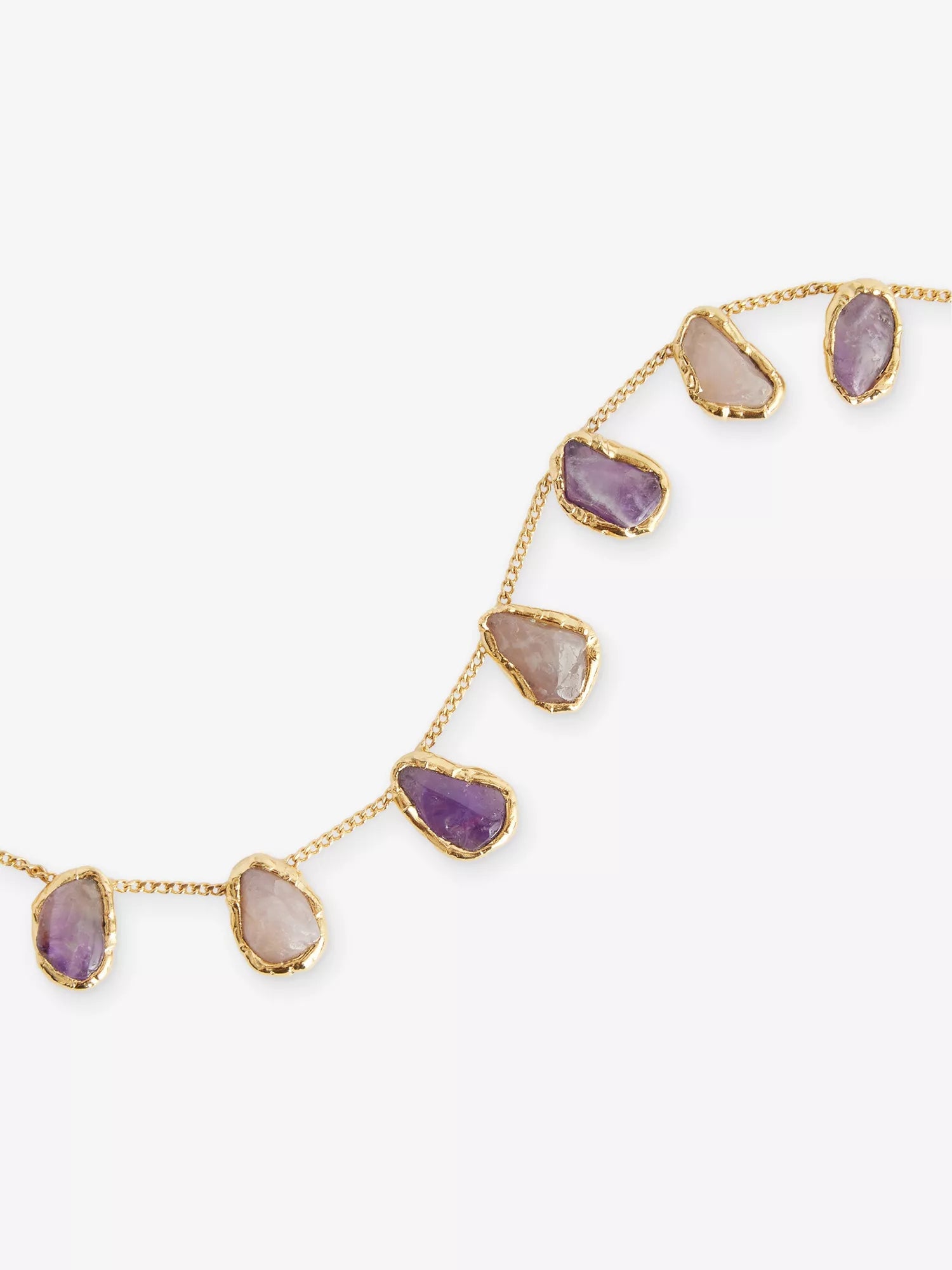 Mini Crystal Chain Necklace in Gold