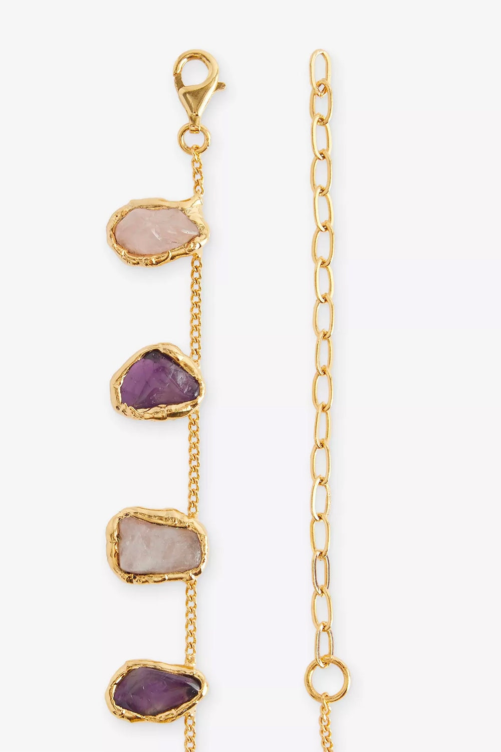 Mini Crystal Chain Necklace in Gold