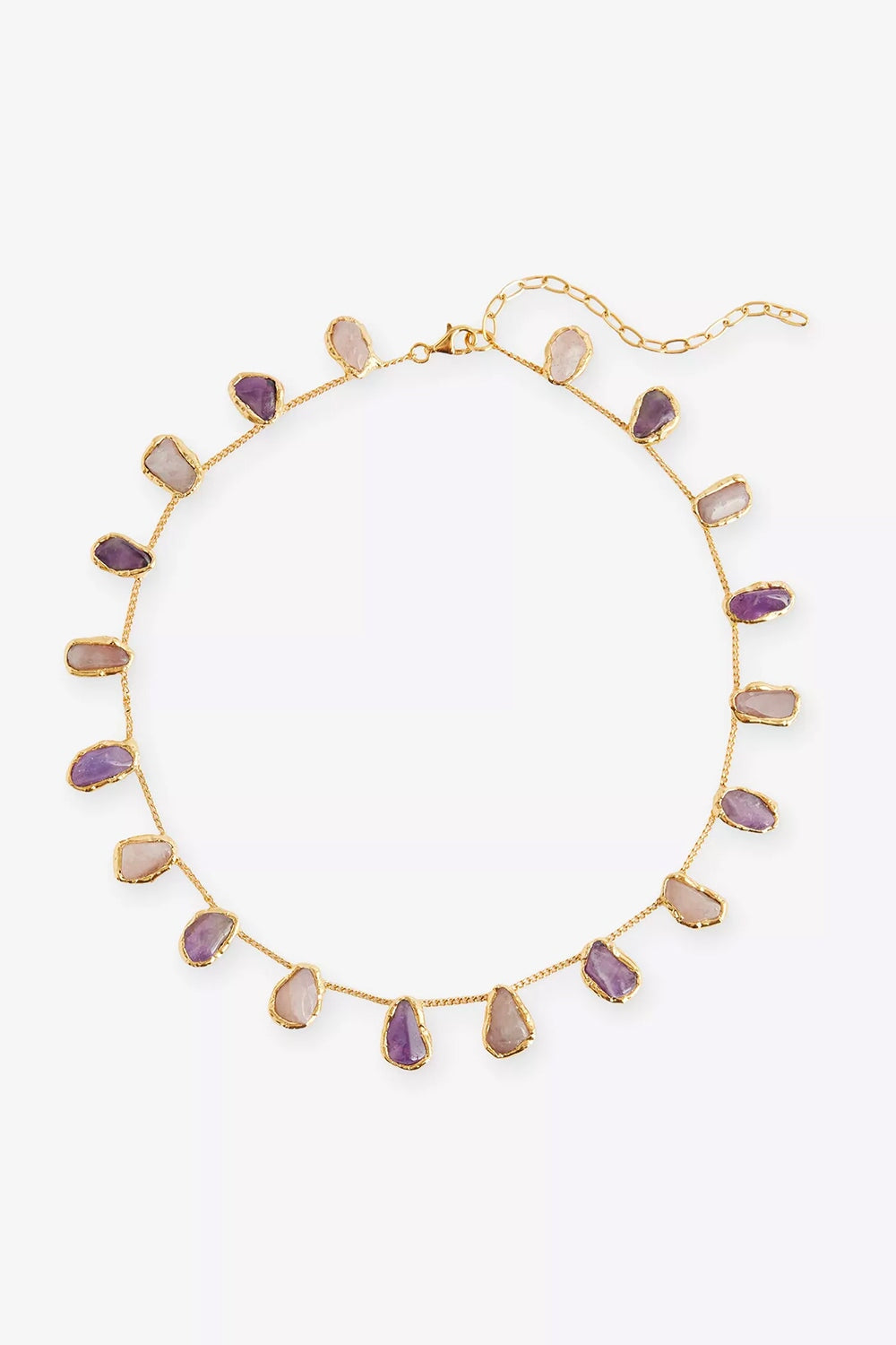 Mini Crystal Chain Necklace in Gold