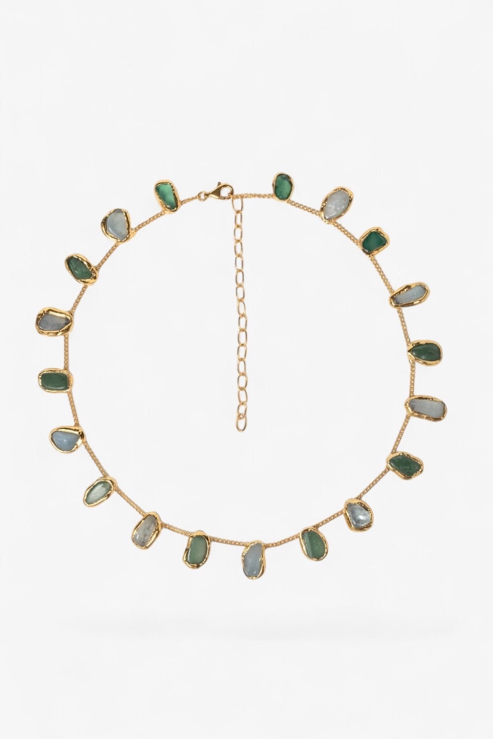 Mini Crystal Chain Necklace in Gold