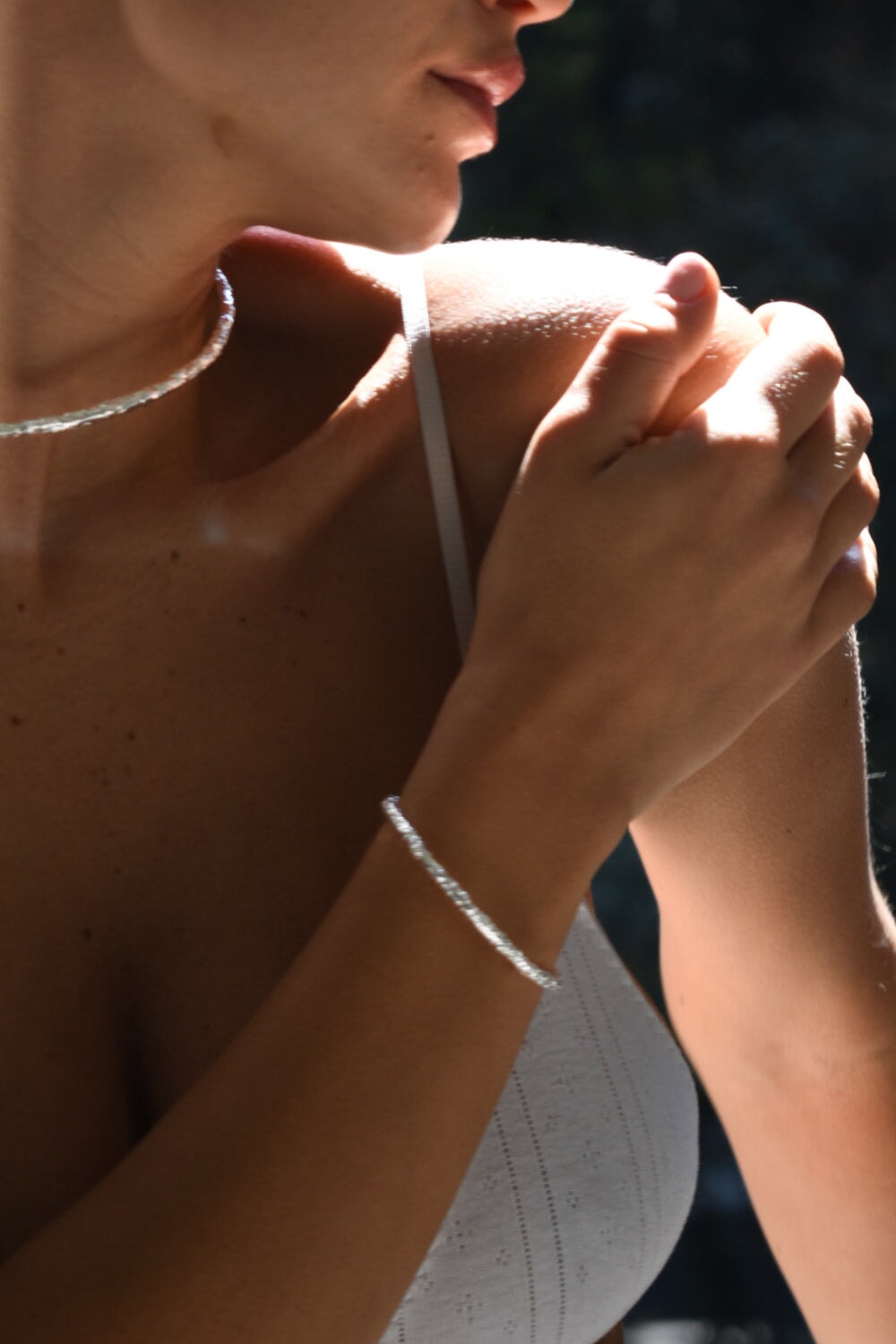 Molten Bar Bracelet in Silver