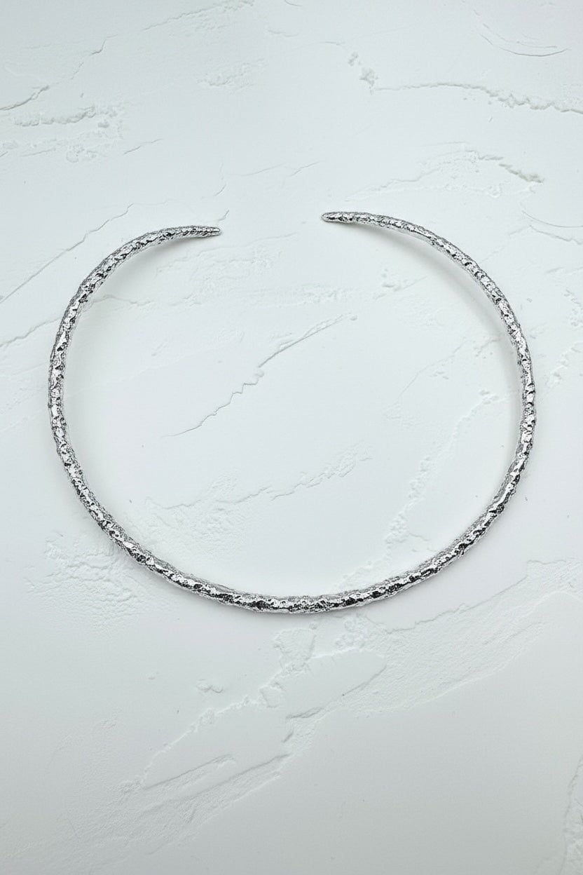 Molten Collar Necklace in Silver