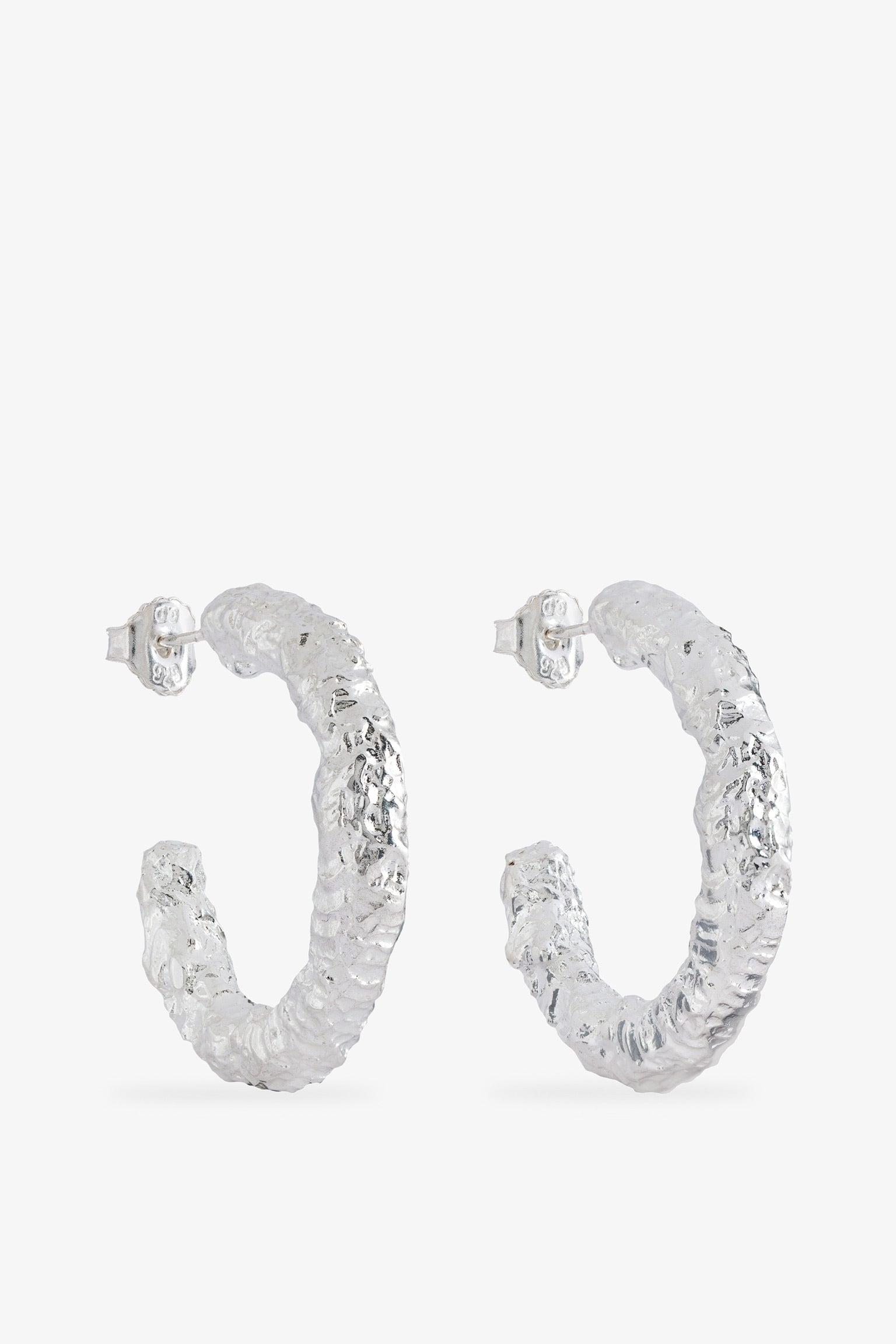 Molten Hoops in Silver