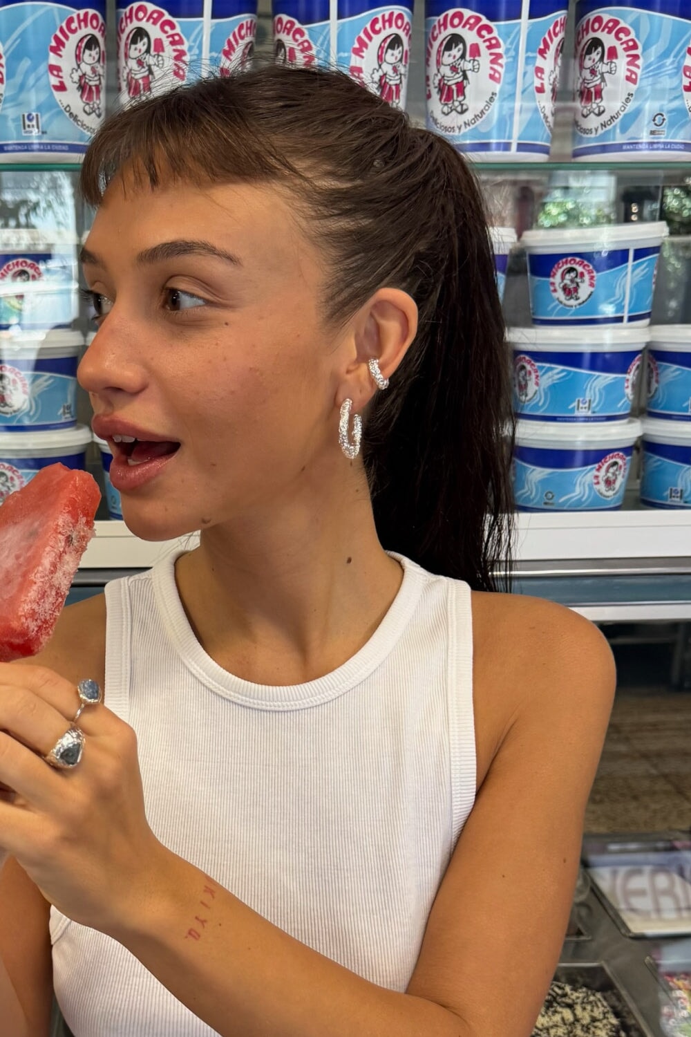 Molten Hoops in Silver