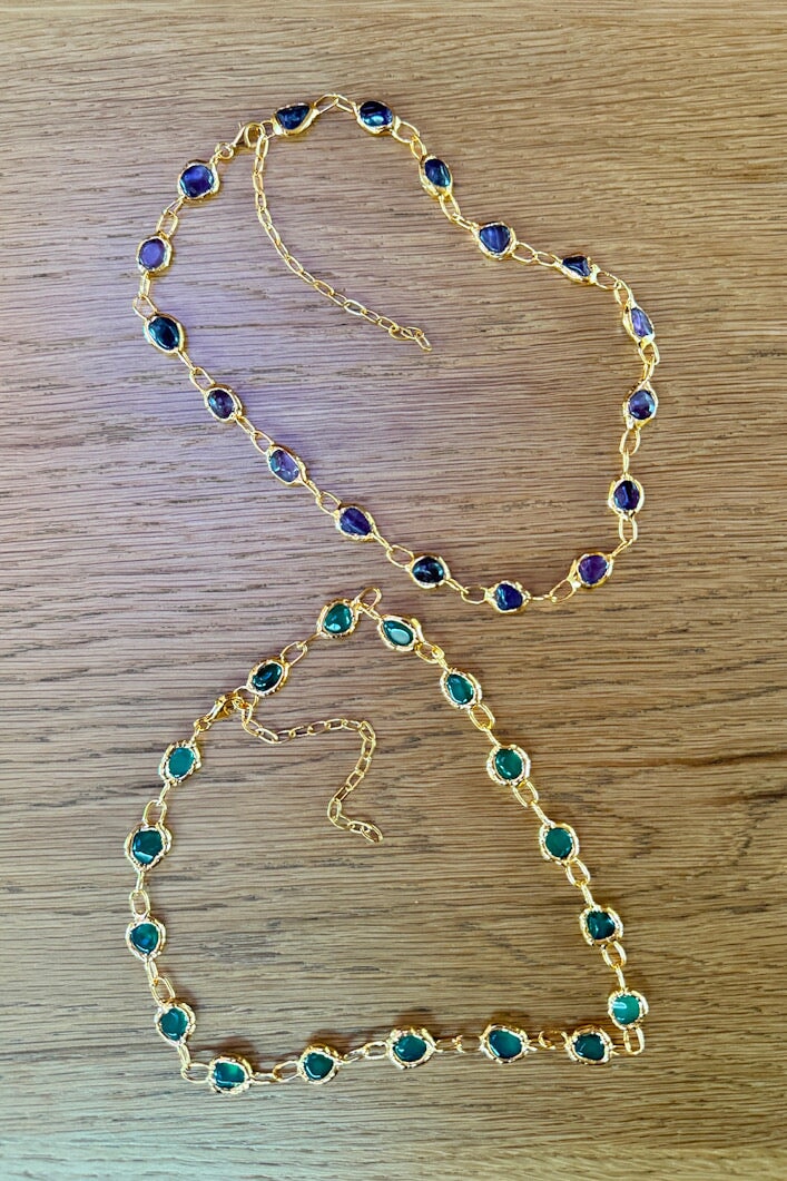 Molten Amethyst Necklace in Gold