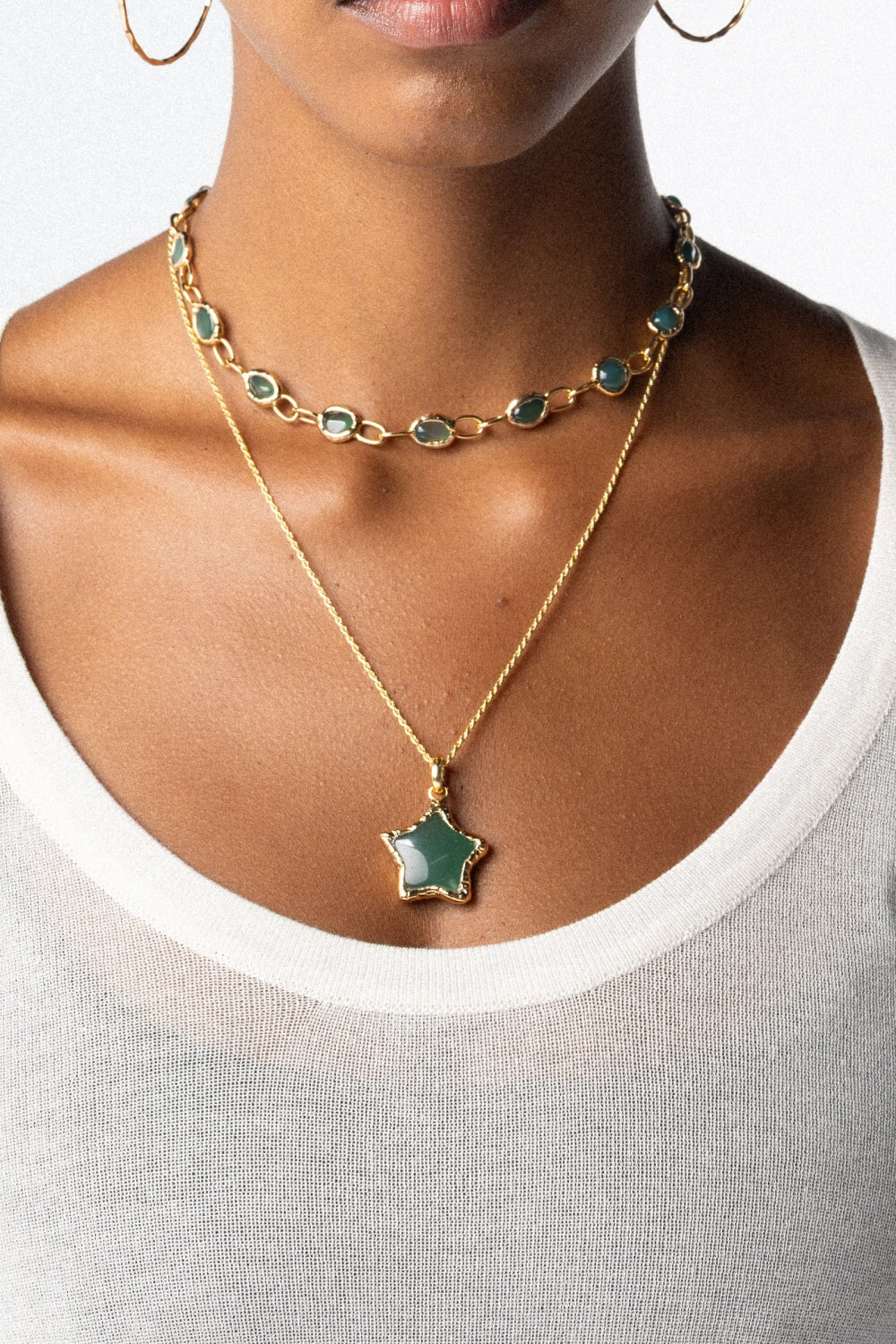 Molten Jade Necklace in Gold
