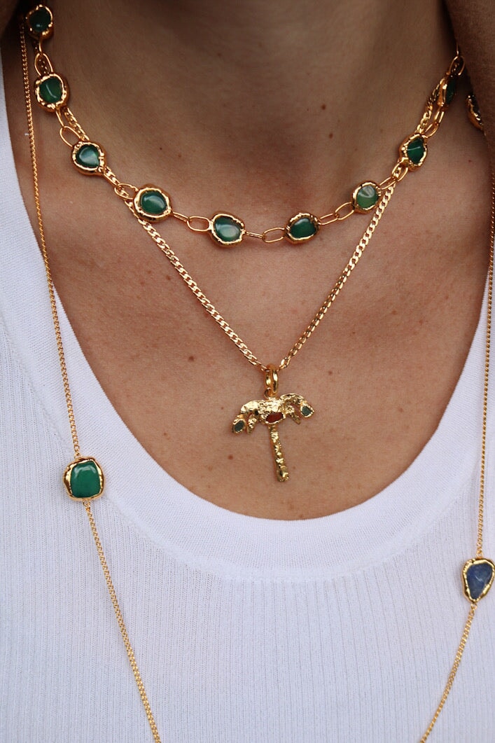 Molten Jade Necklace in Gold