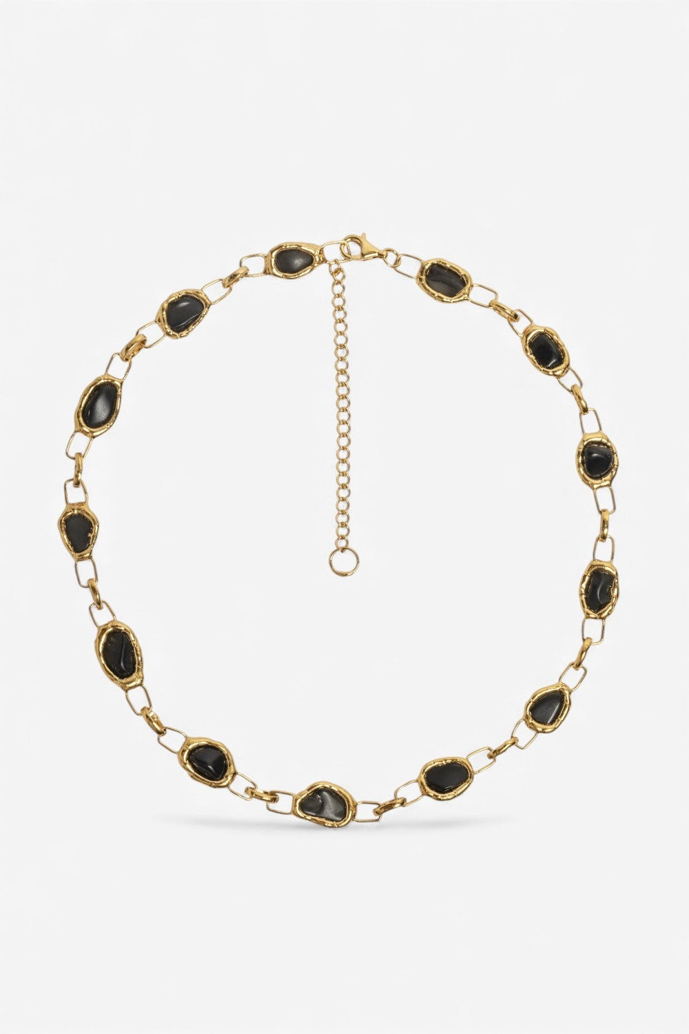 Onyx Square Link Necklace