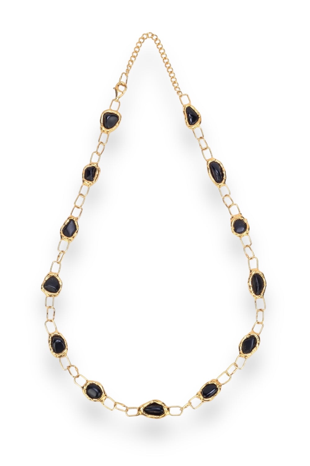 Onyx Square Link Necklace