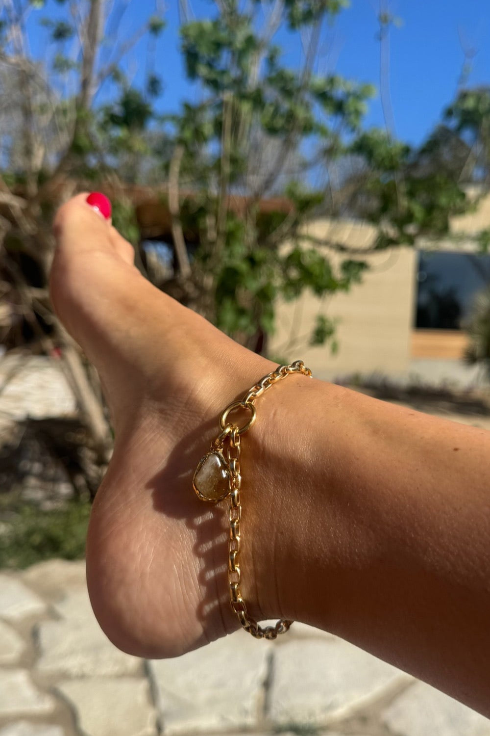 Oval Chain Anklet in Gold