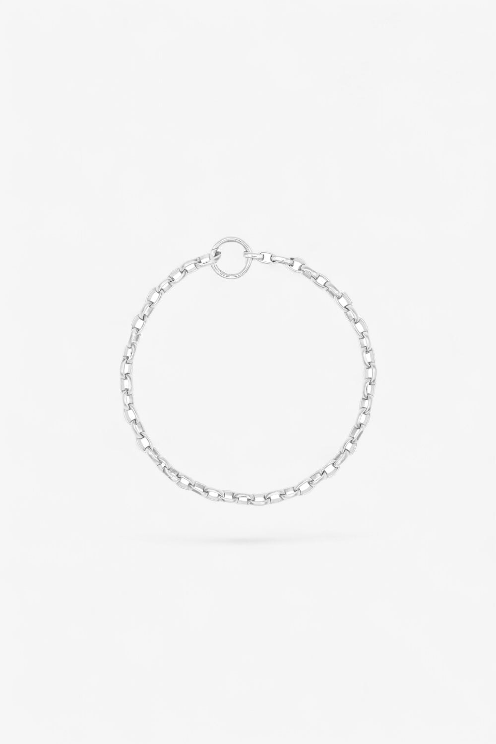 Oval Chain Anklet in Silver
