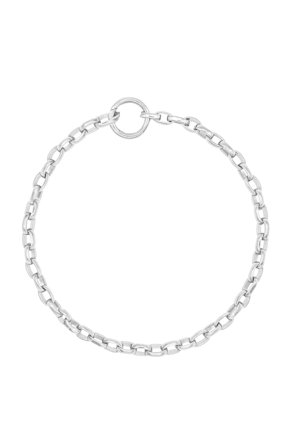 Oval Chain Anklet in Silver