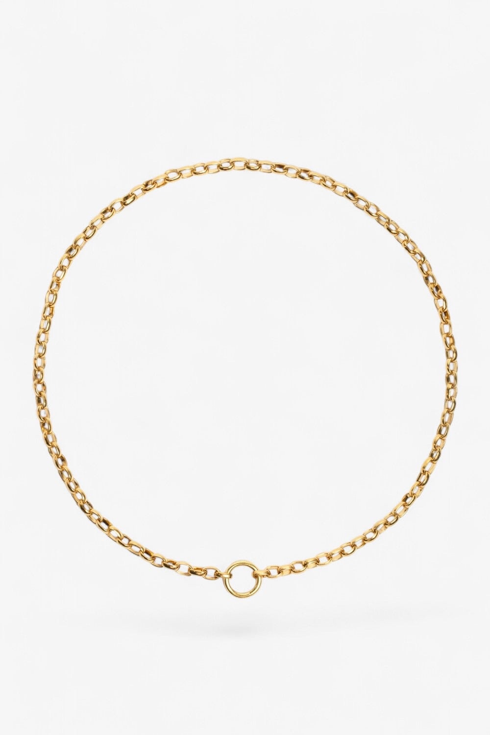 Oval Charm Loop Chain in Gold