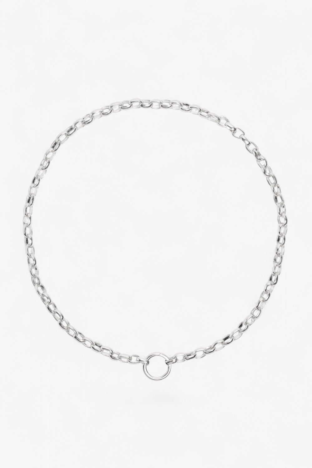 Oval Charm Loop Chain in Silver