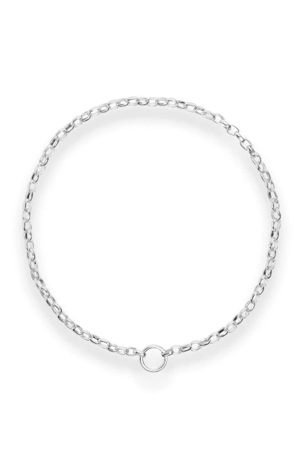 Oval Charm Loop Chain in Silver