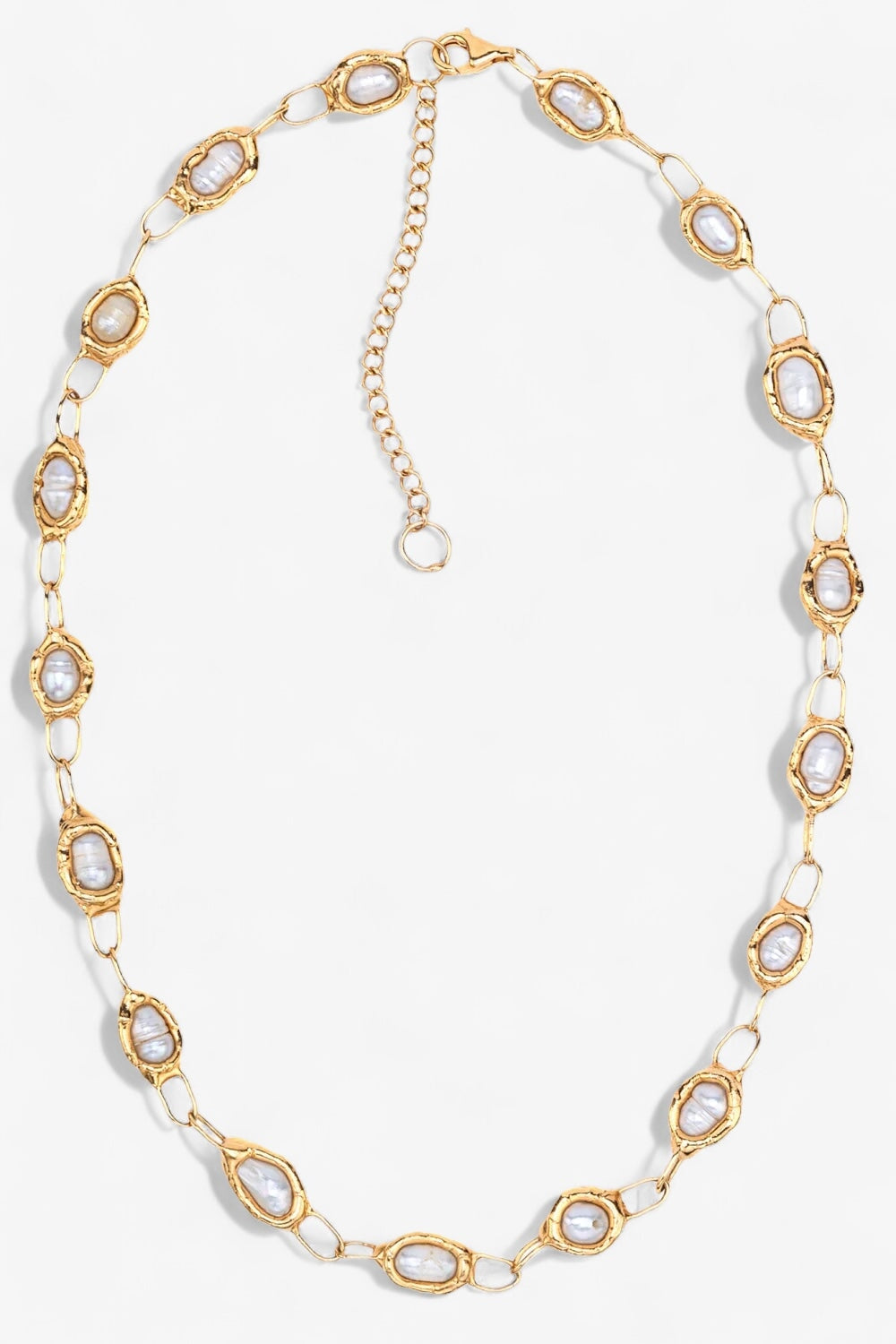 Pearl Chain Necklace in Gold