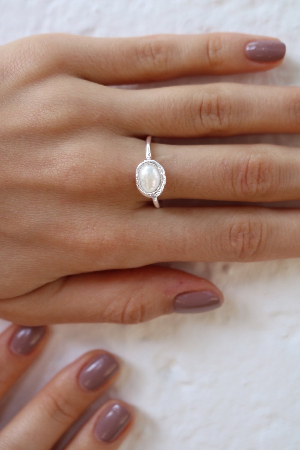 Pearl Ring in Silver