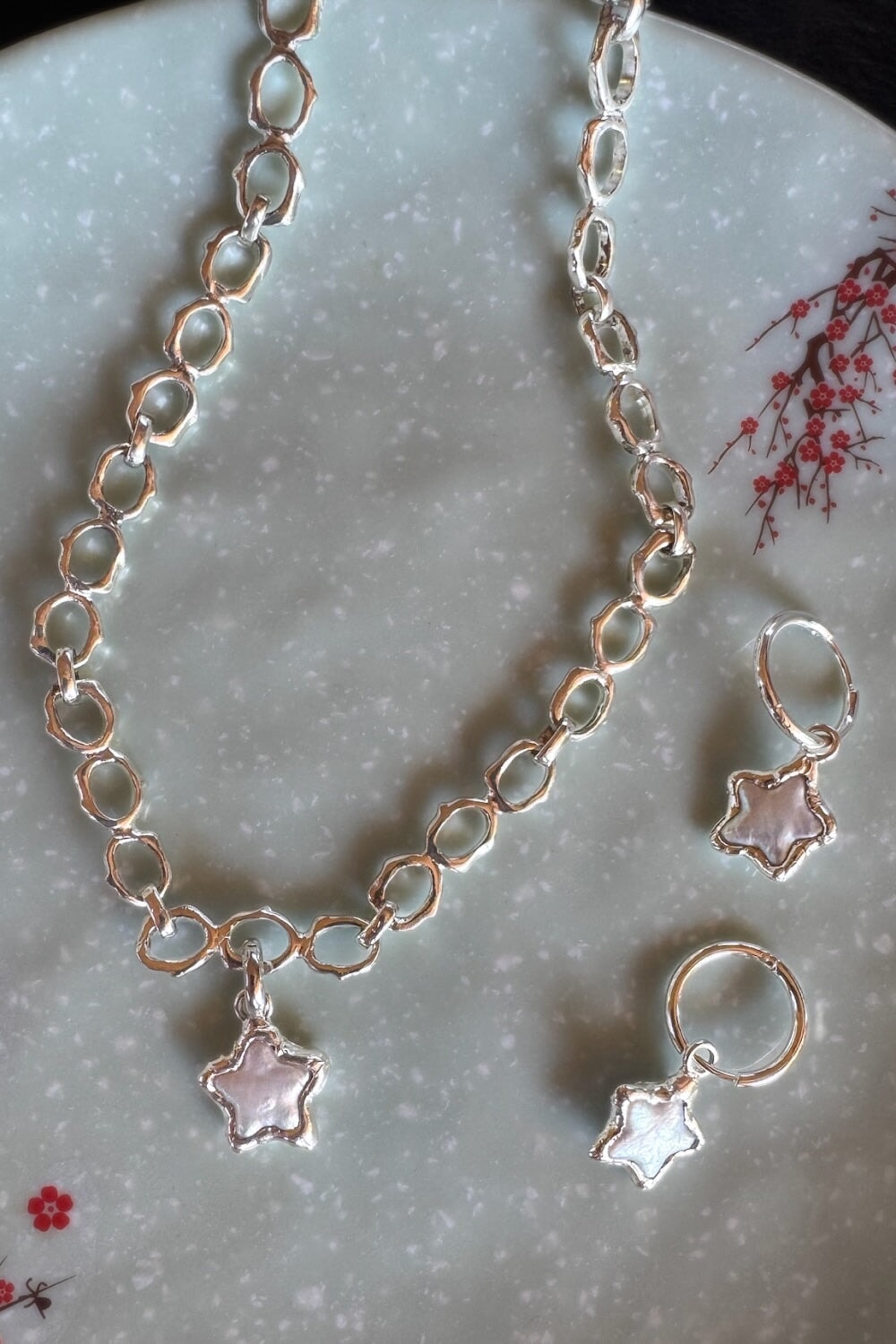 Pearl Star Charm in Silver