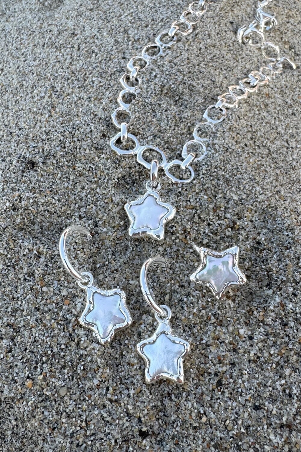Pearl Star Charm in Silver