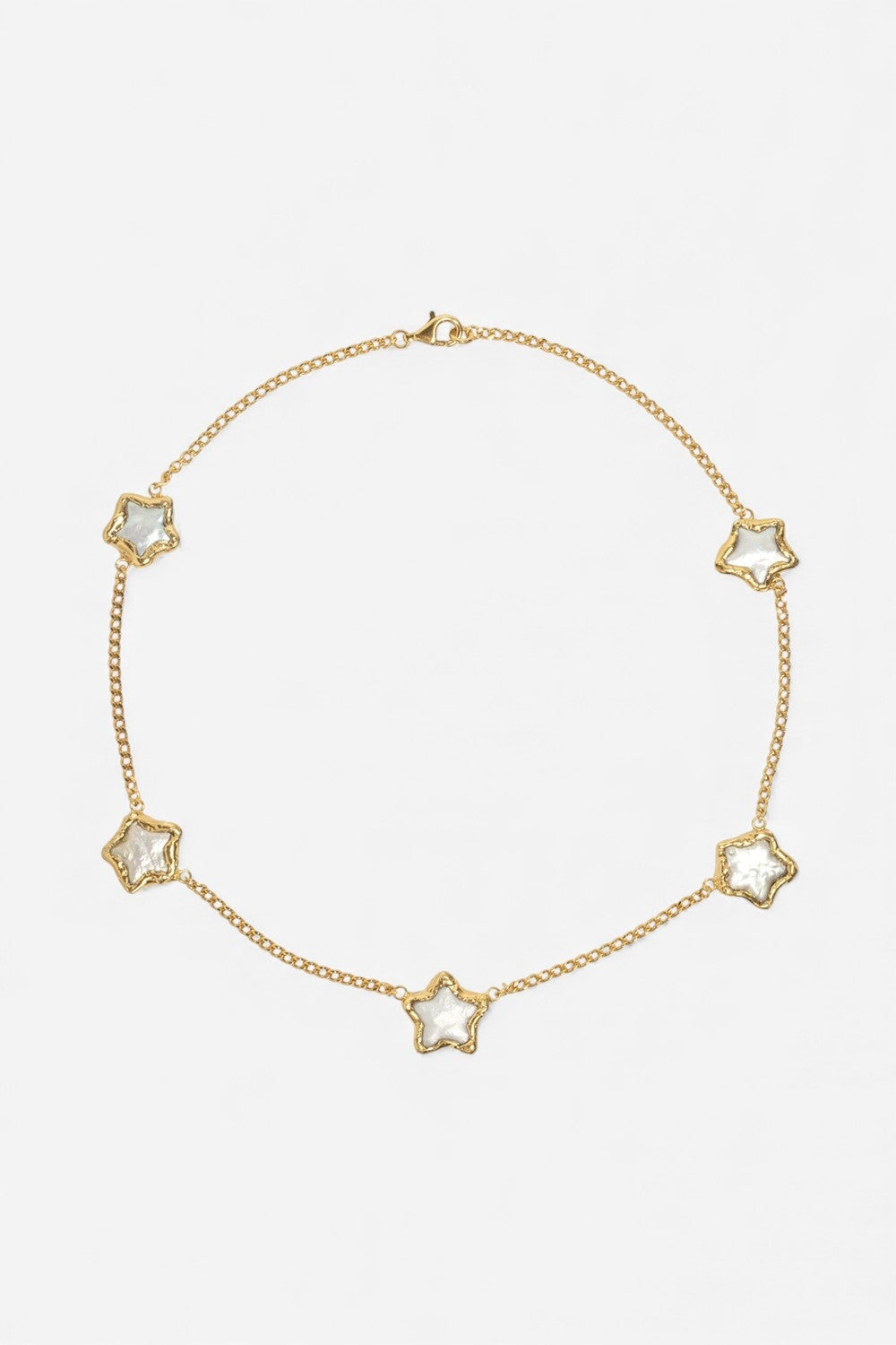 Pearl Star Necklace in Gold