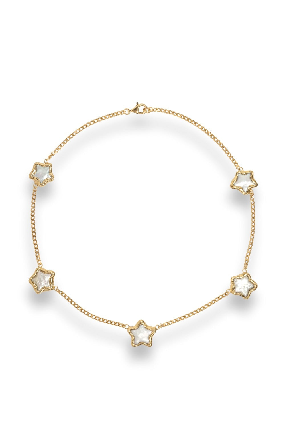 Pearl Star Necklace in Gold