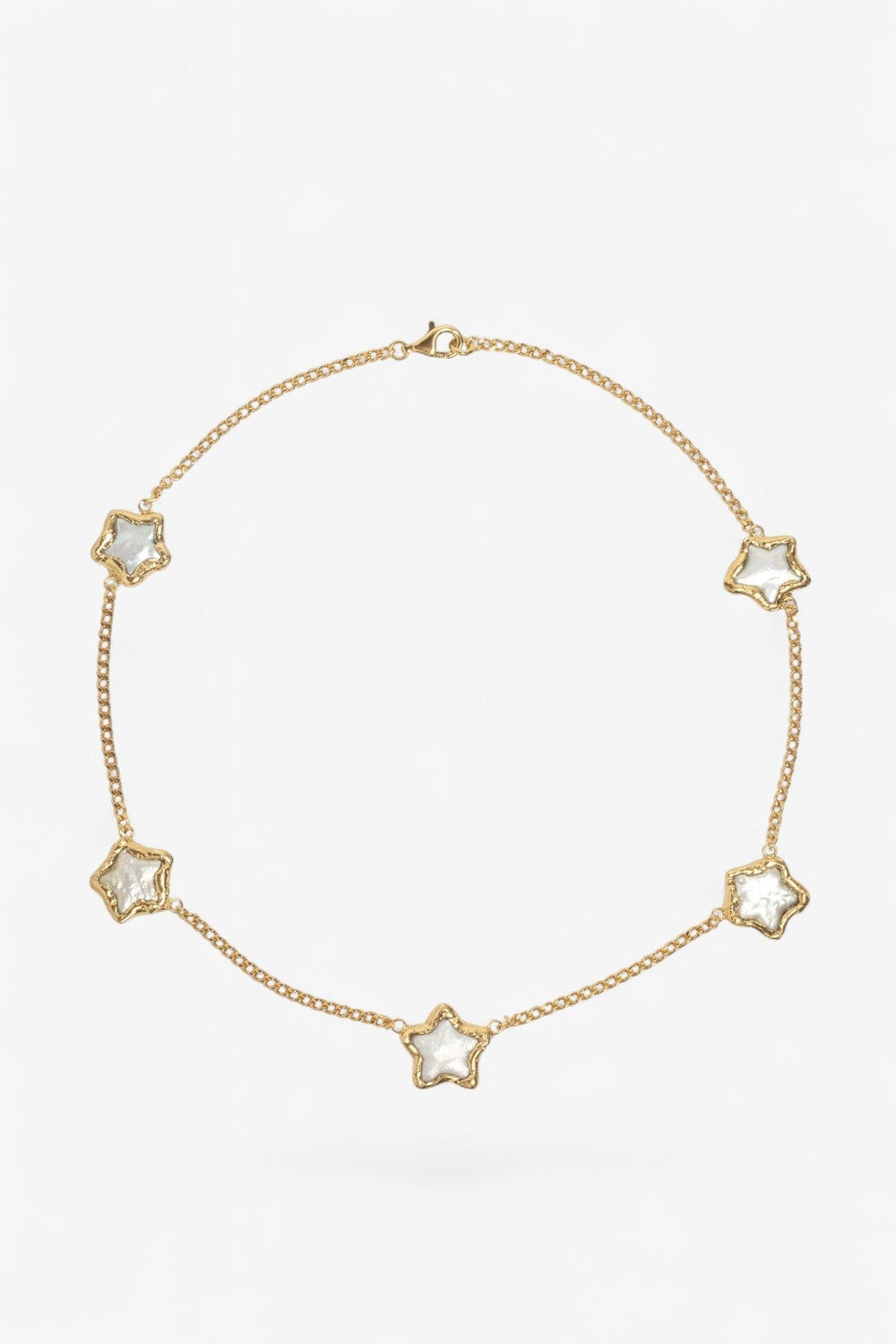 Pearl Star Necklace in Gold