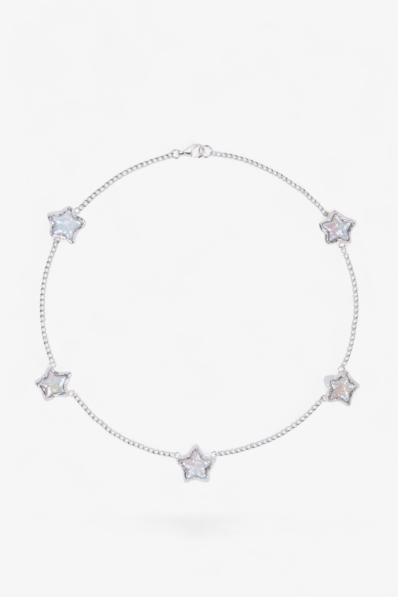 Pearl Star Necklace in Silver