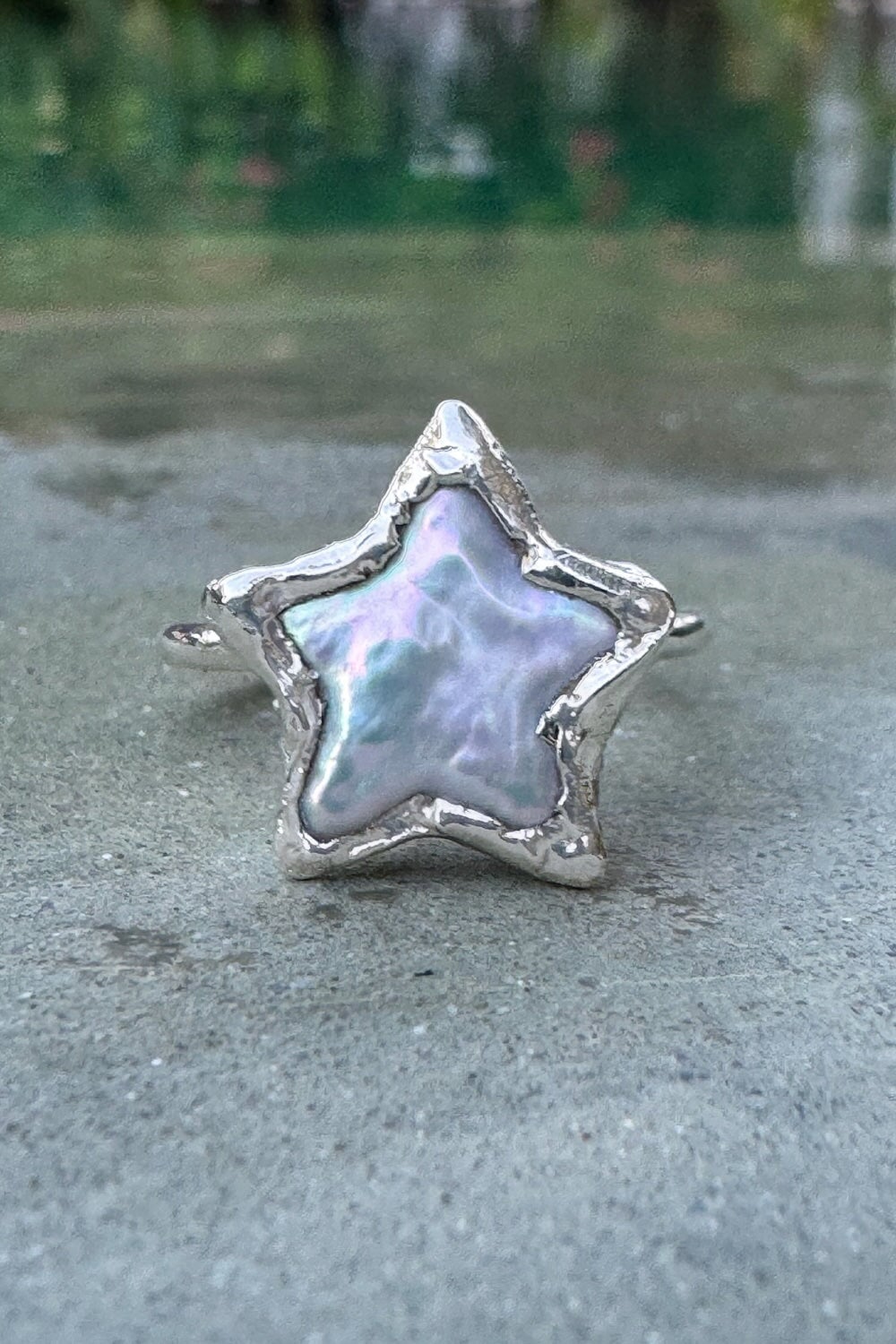 Pearl Star Ring in Silver