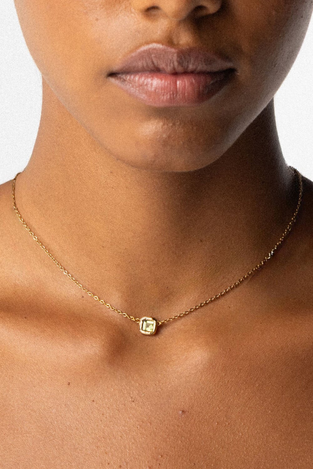Peridot Cut Gems Choker