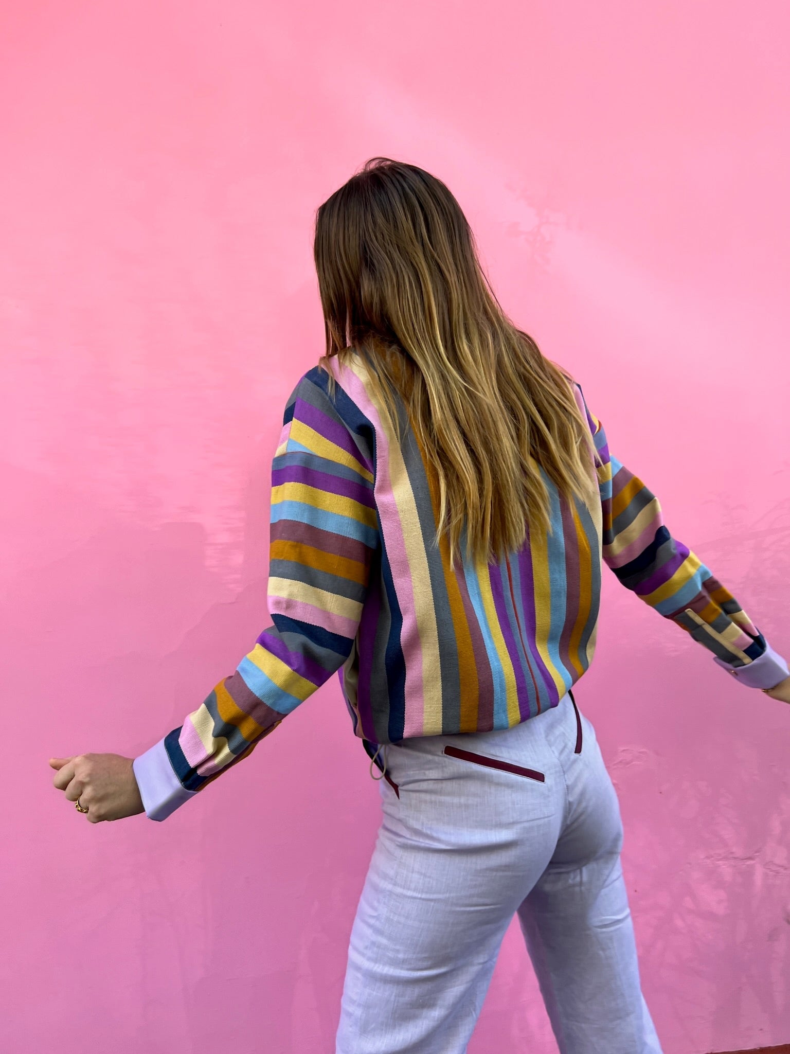 Pia Lilac Loom Bomber Jacket