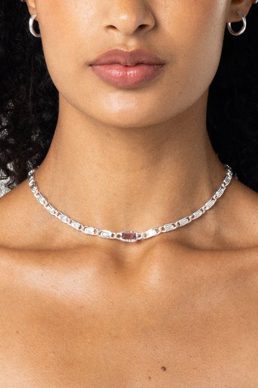 Spiral Pink Topaz Necklace