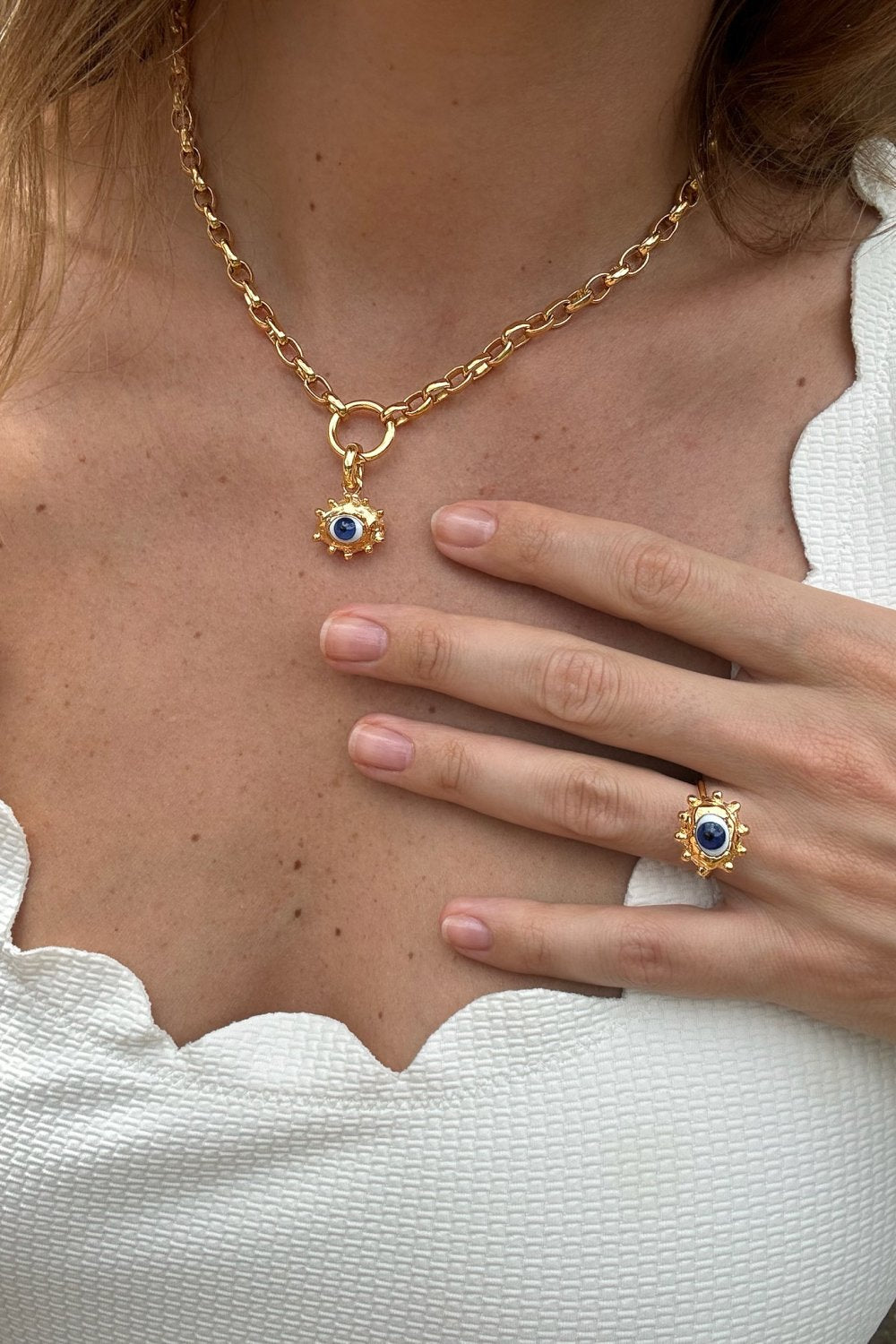 Protective Eye Charm in Gold