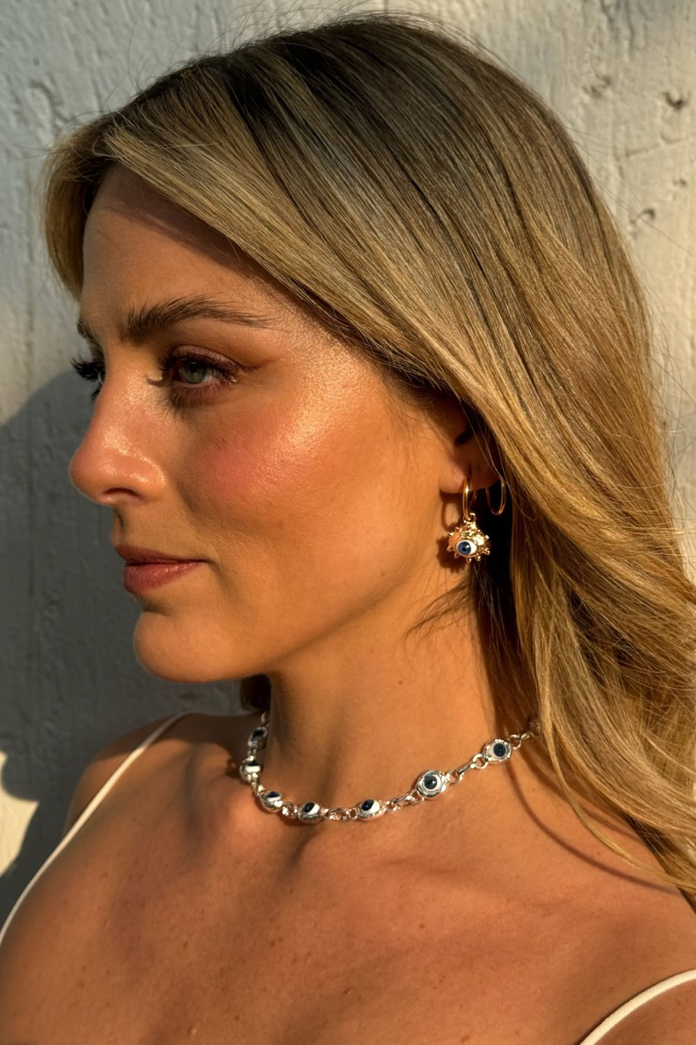 Protective Eye Necklace in Silver