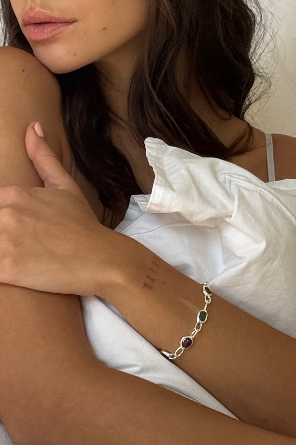 Rainbow Bracelet in Silver