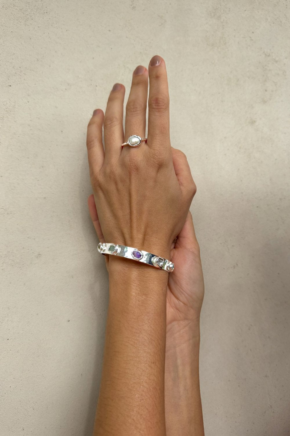 Rainbow Cuff in Silver