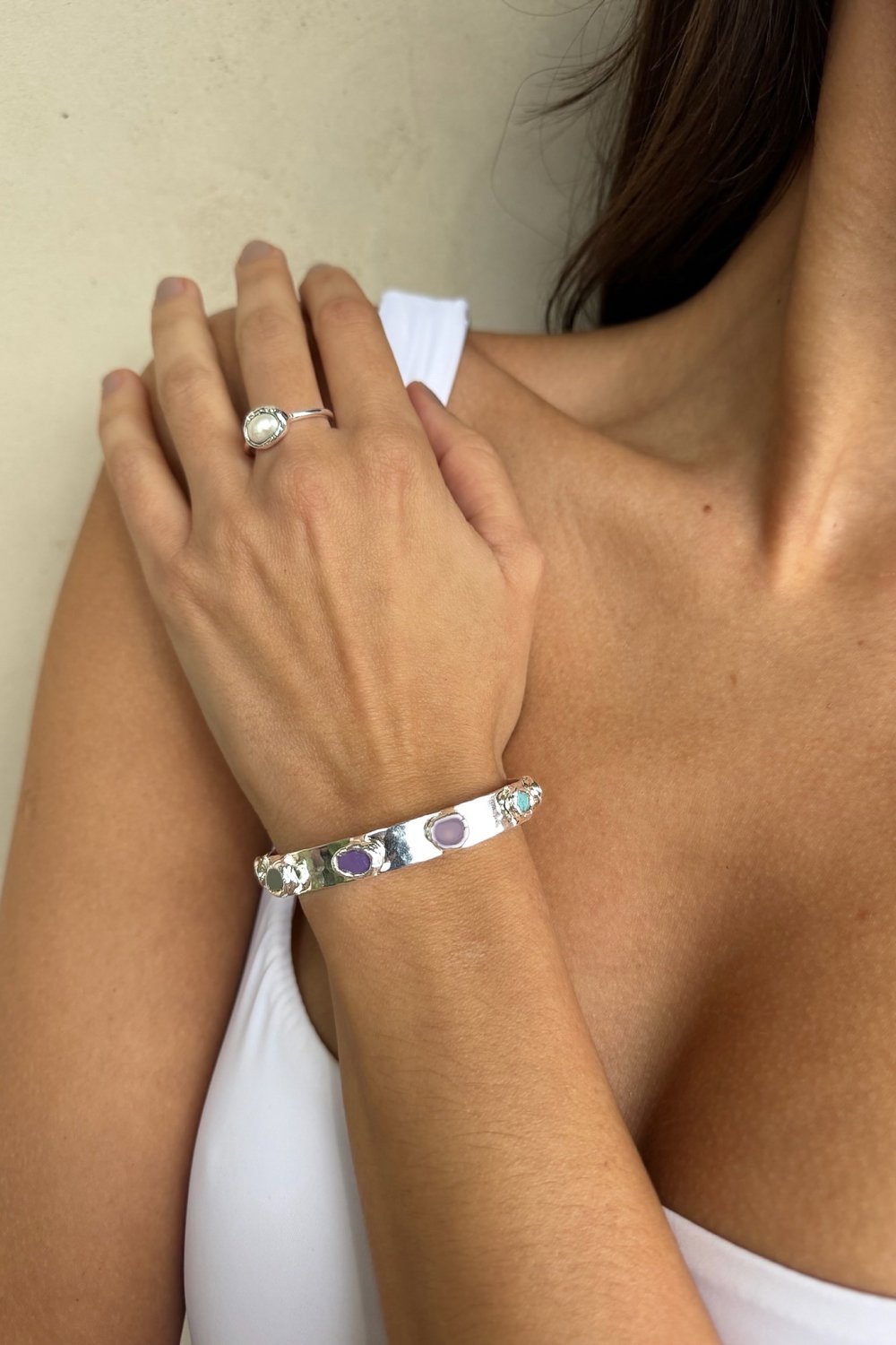 Rainbow Cuff in Silver