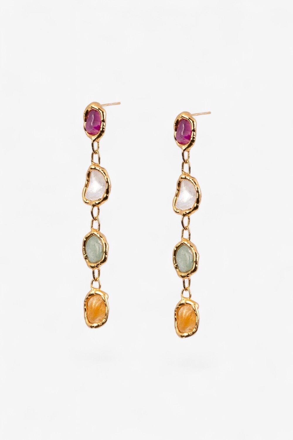 Rainbow Drop Earrings in Gold