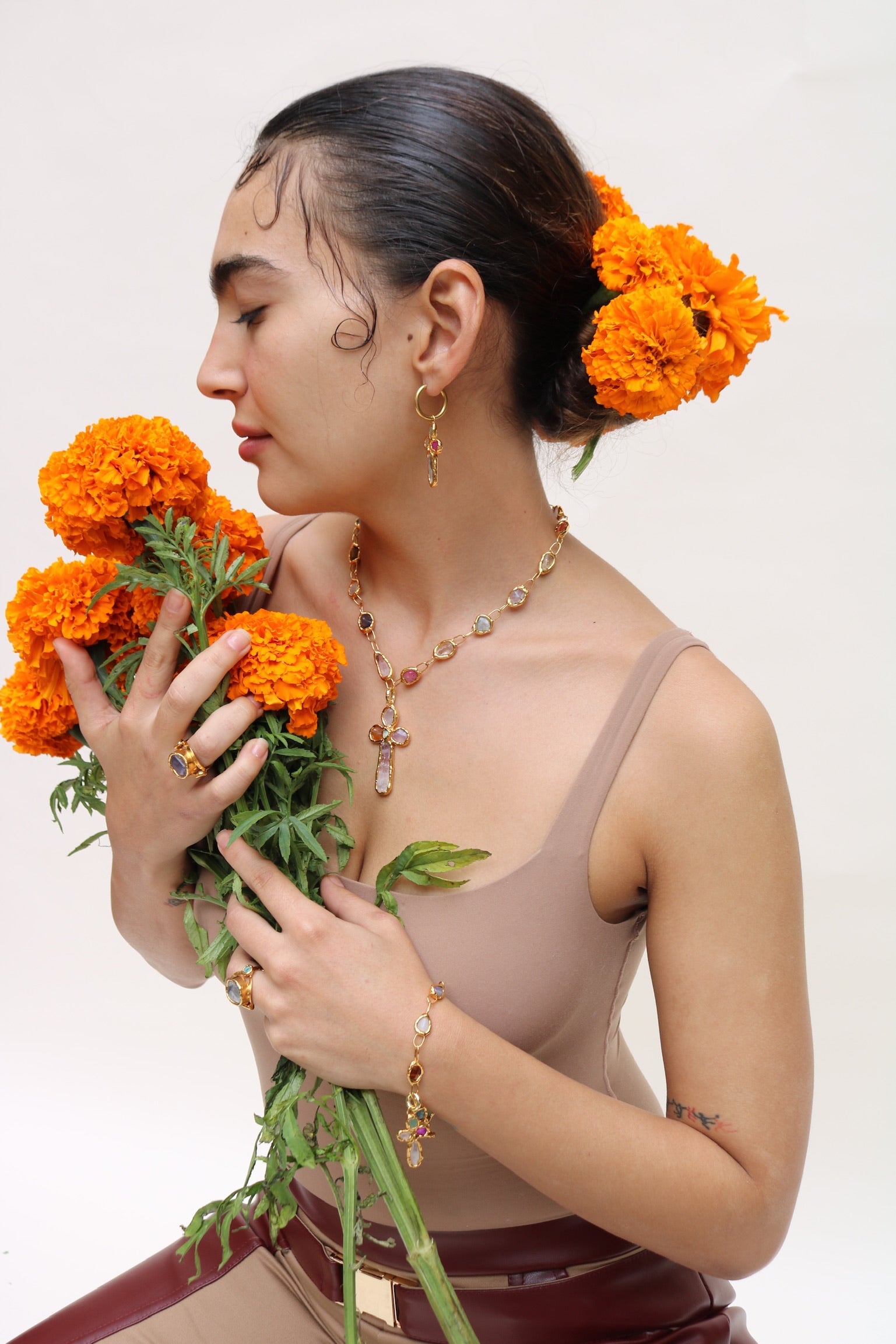 Rainbow Necklace in Gold Jewellery Tea & Tequila