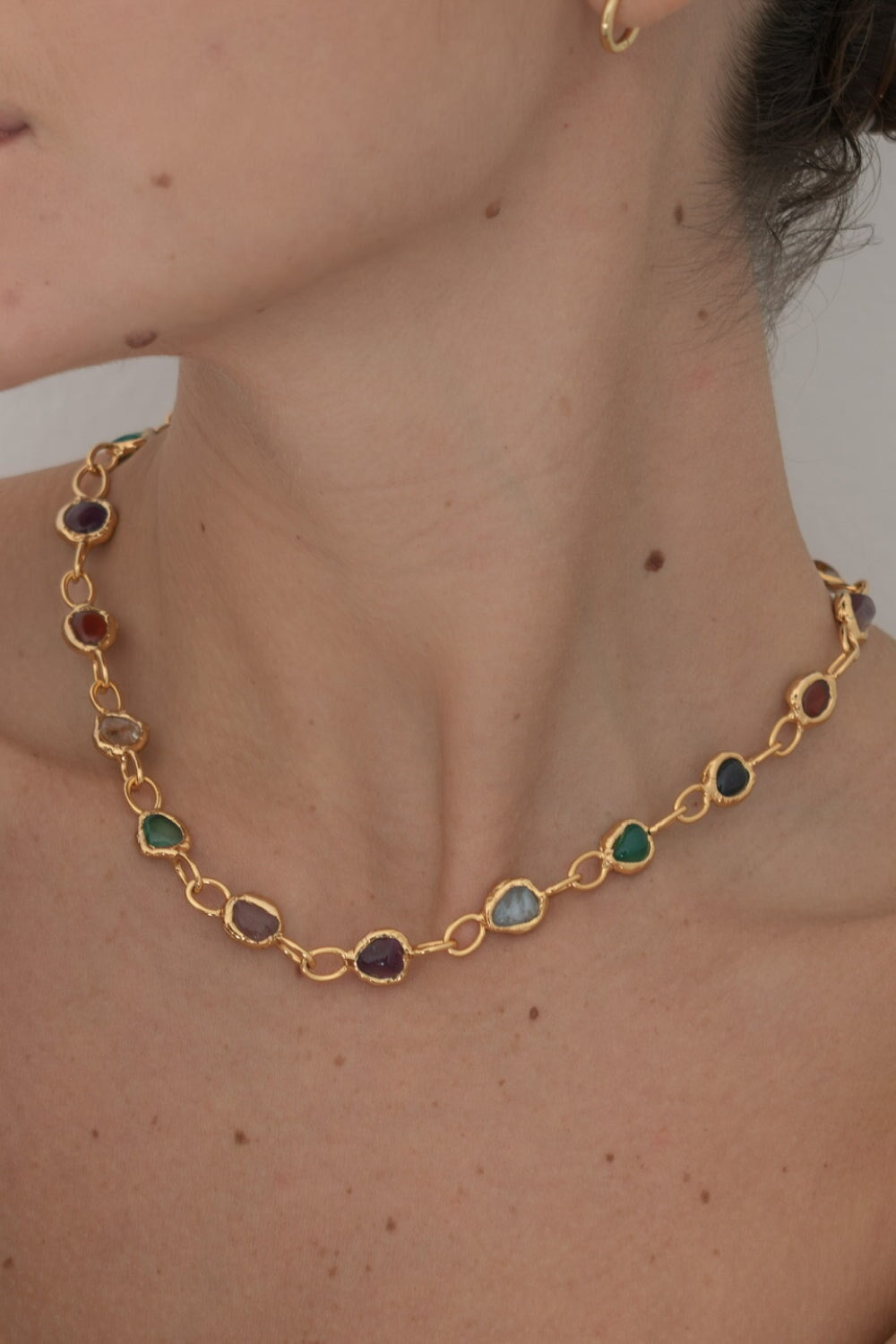 Rainbow Necklace in Gold